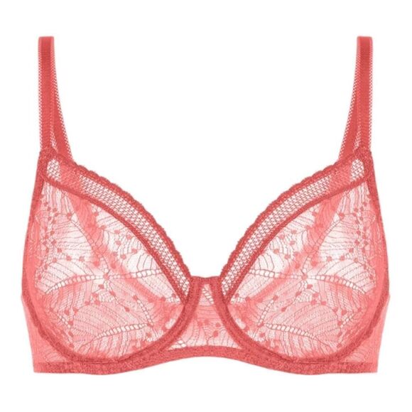 Simone Perele Comete Molded Full Cup Texas Pink Lace Bra $120 34D - Picture 1 of 7